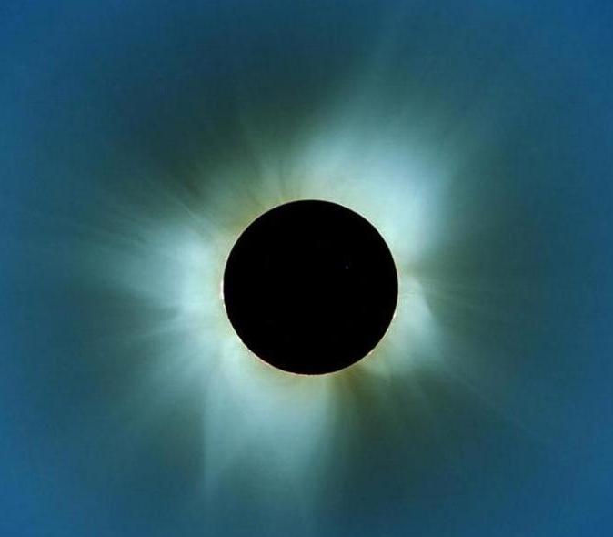 Image of the solar corona taken during the total solar eclipse of December 4, 2002
